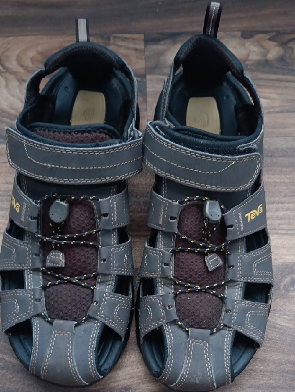 Teva Men's Closed-Toe Hiking Sandals in Dark Brown and Black